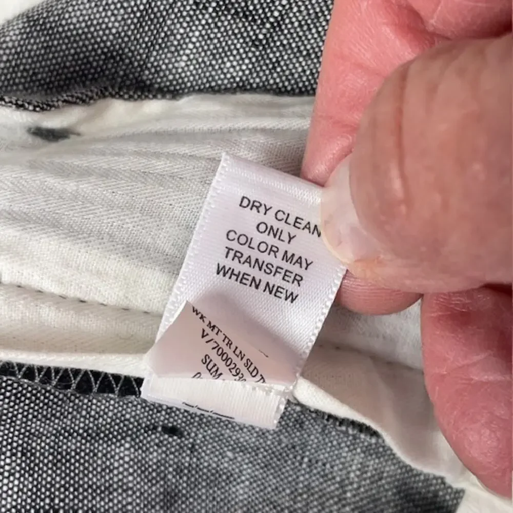 Banana Republic Martin Fit Linen Pants Gray Tailored Career Size 8